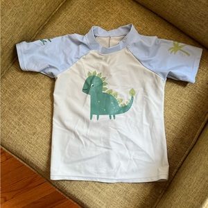 Dino swim shirt with matching swim hat